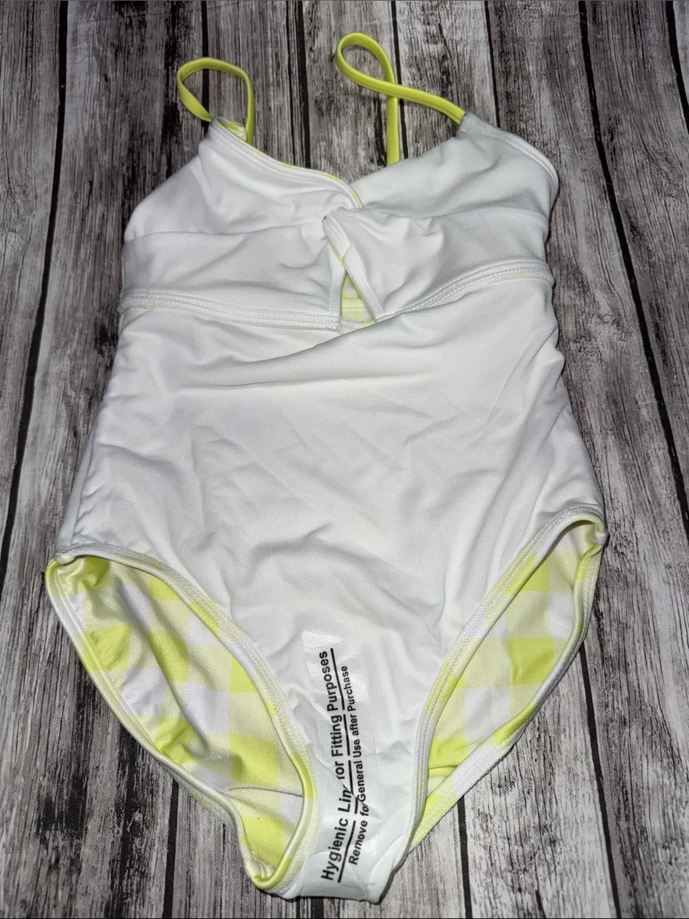 Cat & Jack Kids Yellow Gingham One-Piece Swimsuit